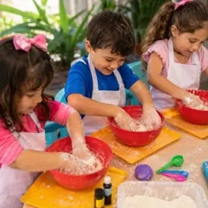 oficina infantil massinhas de modelar feita pelas crianças
