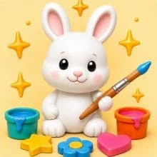 Oficina infantil pintura em gesso da Tia Rita Festas