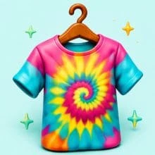 Oficina infantil tie dye camisetas da Tia Rita Festas